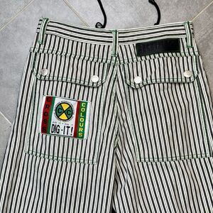 VTG Cross Colours Dig It Black White Striped Baggy Hip Hop Jeans 32 (30) USA